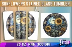 Sunflowers Stained Glass Tumblers|Sunflower 20 oz PNG v.1 Product Image 3
