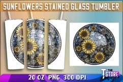 Sunflowers Stained Glass Tumblers|Sunflower 20 oz PNG v.1 Product Image 4