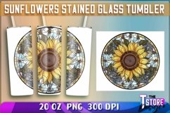 Sunflowers Stained Glass Tumblers|Sunflower 20 oz PNG v.1 Product Image 5