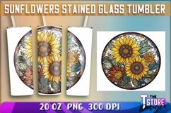 Sunflowers Stained Glass Tumblers|Sunflower 20 oz PNG v.1 Product Image 6
