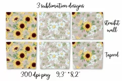Sunflowers  sublimation design Skinny tumbler wrap design 