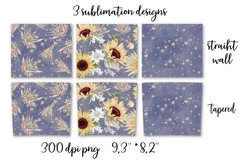 Sunflowers sublimation design Skinny tumbler wrap design 