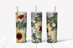 Sunflowers sublimation design Skinny tumbler wrap design 