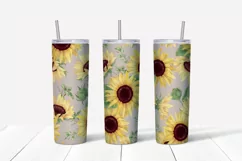 Sunflowers  sublimation design Skinny tumbler wrap design 