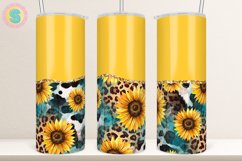 Sunflowers Teal Wood Agate 20Oz Tumbler Sublimation Wrap Product Image 1