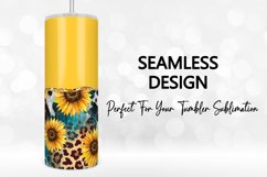 Sunflowers Teal Wood Agate 20Oz Tumbler Sublimation Wrap Product Image 2
