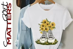 Sunflowers and Tennis Shoes - hand painted - 300 DPI Product Image 2