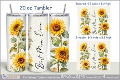 Best Mom Ever Sublimation Tumbler Wrap 20 oz|Sunflowers Wrap Product Image 2