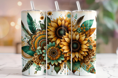 Sunflowers Tumbler Wrap, Floral Tumbler Wrap, Flower Tumbler Product Image 1