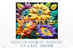 3D tumbler wrap BUNDLE, 3D sunflowers tumbler design Product Image 2