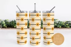 Summer Sunflower 20oz Skinny Tumbler Wrap Sublimation Design Product Image 2