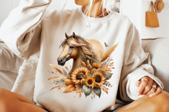 Sunflowers Horse PNG, Horse Lover Sublimation, Cowgirl PNG Product Image 2