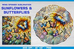 Butterflies and Sunflowers Wind Spinner Sublimation Template Product Image 1