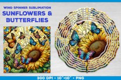 Butterflies and Sunflowers Wind Spinner Sublimation Template Product Image 1