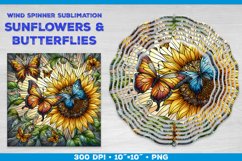 Butterflies and Sunflowers Wind Spinner Sublimation Template Product Image 1