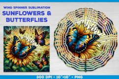 Butterflies and Sunflowers Wind Spinner Sublimation Template Product Image 1