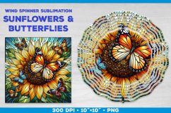 Butterflies and Sunflowers Wind Spinner Sublimation Template Product Image 1