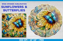 Butterflies and Sunflowers Wind Spinner Sublimation Template Product Image 1