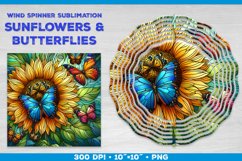 Butterflies and Sunflowers Wind Spinner Sublimation Template Product Image 1