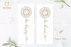 Sunflowers words for DIY Bookmarks