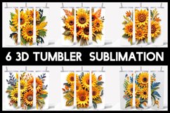 6 3D Sunflower Flowers Tumbler Sublimation | Paper Quilling Product Image 1