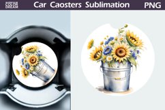Sunflowers Car Coaster | Wildflowers Coaster | Car Coaster Product Image 1