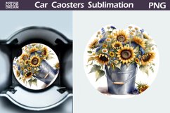 Sunflowers Car Coaster | Wildflowers Coaster | Car Coaster Product Image 1