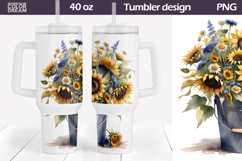 Sunflowers Tumbler 40 Oz | Wildflower Tumbler 40 OZ Product Image 1