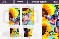 Sunflowers Tumbler 40 Oz | Butterfly Tumbler 40 Oz Product Image 1