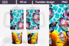 Sunflowers Tumbler 40 Oz | Butterfly Tumbler 40 Oz Product Image 1