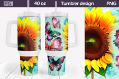 Sunflowers Tumbler 40 Oz | Butterfly Tumbler 40 Oz Product Image 1