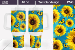 Sunflowers Tumbler 40 Oz | Butterfly Tumbler 40 Oz Product Image 1