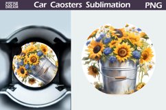 Sunflowers Car Coaster | Wildflowers Coaster | Car Coaster Product Image 1