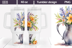 Watercolor Floral Tumbler 40 Oz | Wildflower Tumbler 40 OZ Product Image 1