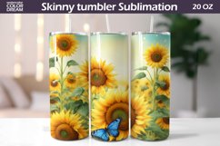 Sunflowers Tumbler Wrap | Watercolor Sunflowers Tumbler Product Image 1