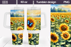 Sunflowers Tumbler 40 Oz | Wildflower Tumbler 40 OZ Product Image 1