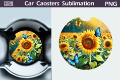 Sunflowers Car Coaster | Sunflowers Round Coaster Product Image 1