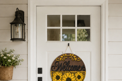 Welcome Sunflower Sign SVG | Door Hanger laser Product Image 4