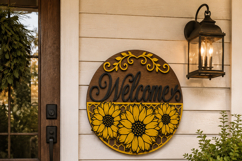 Welcome Sunflower Sign SVG | Door Hanger laser Product Image 5