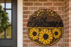 Welcome Sunflower Sign SVG | Door Hanger laser Product Image 8