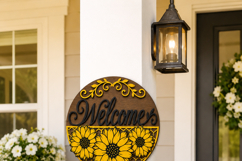 Welcome Sunflower Sign SVG | Door Hanger laser Product Image 10