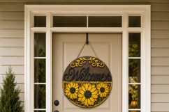Welcome Sunflower Sign SVG | Door Hanger laser Product Image 11