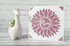 Mum Mother’s Day Sunflower Card SVG, Cricut s40 insert card Product Image 2