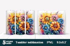 Sunflower tumbler wrap | Sunflower sublimation tumbler Product Image 1