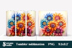 Rainbow sunflower tumbler wrap | Sunflower tumbler Product Image 1