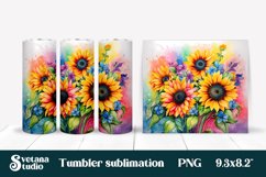 Rainbow sunflower tumbler | Sunflower tumbler Product Image 1