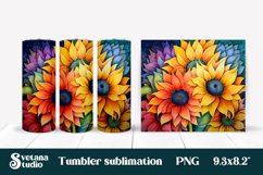 Rainbow sunflower tumbler wrap | Sunflower sublimation Product Image 1