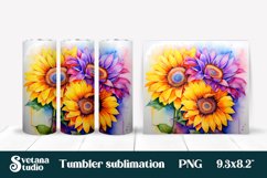 Rainbow sunflower tumbler wrap Product Image 1
