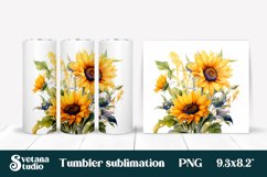 Sunflower tumbler sublimation wrap design Product Image 1