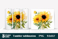 Sunflower tumbler sublimation wrap 20 Oz design Product Image 1